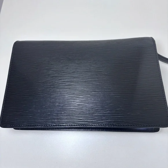 Louis Vuitton Black Epi Leather Sellier Dragonne Envelope Clutch Bag Authentic - Picture 6 of 16